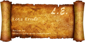 Lotz Ernő névjegykártya